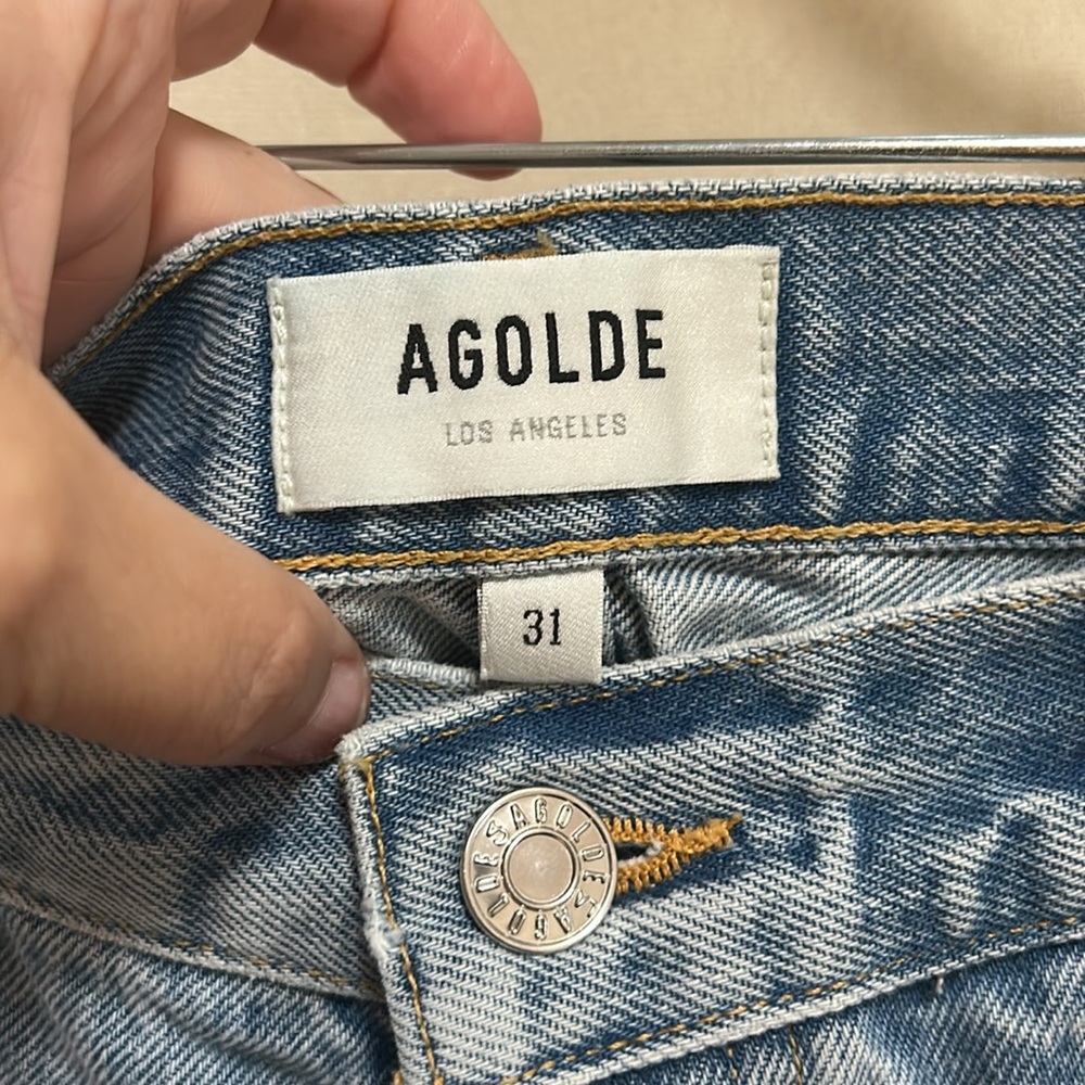 Agolde Light Blue Jean Shorts - Picture 4 of 11